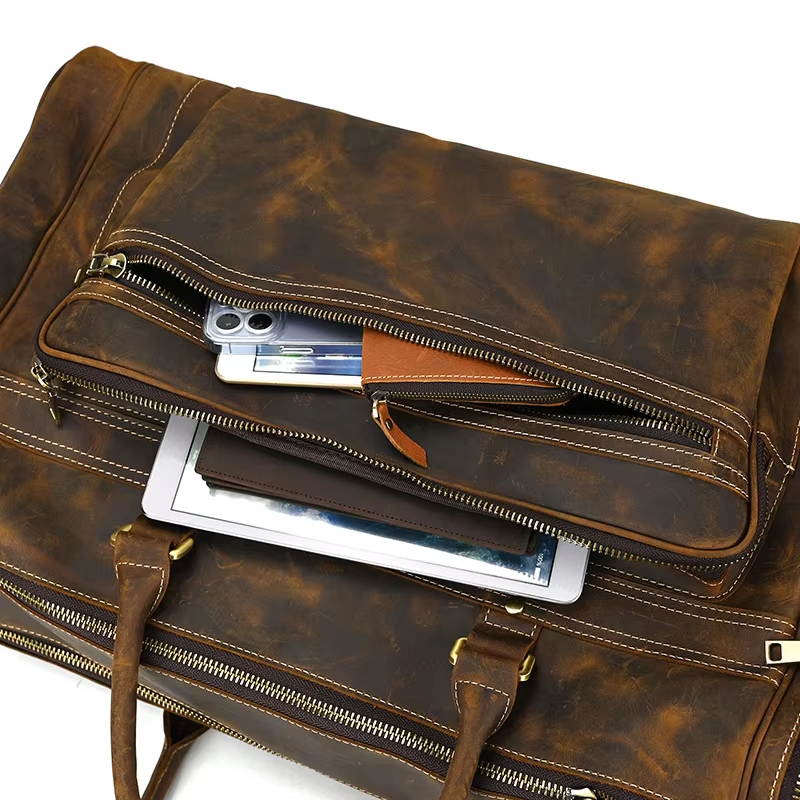 Vintage Leather Duffel Bag