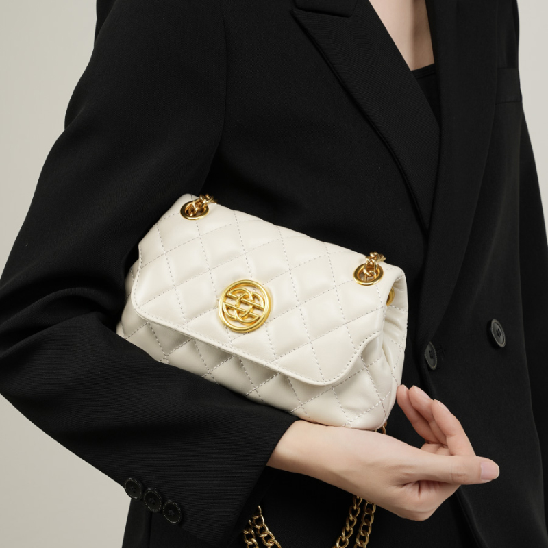 Quilted Black Leather Shoulder Bag