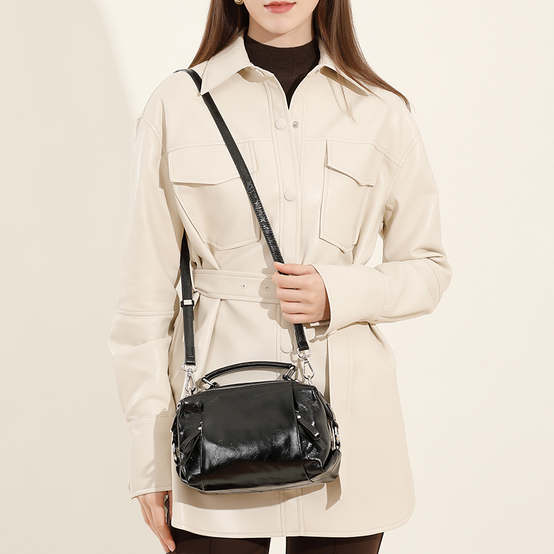 Black Leather Crossbody Bag