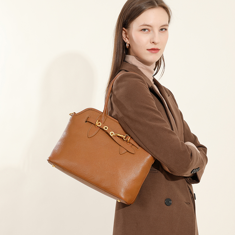 Elegant Burgundy Leather Tote