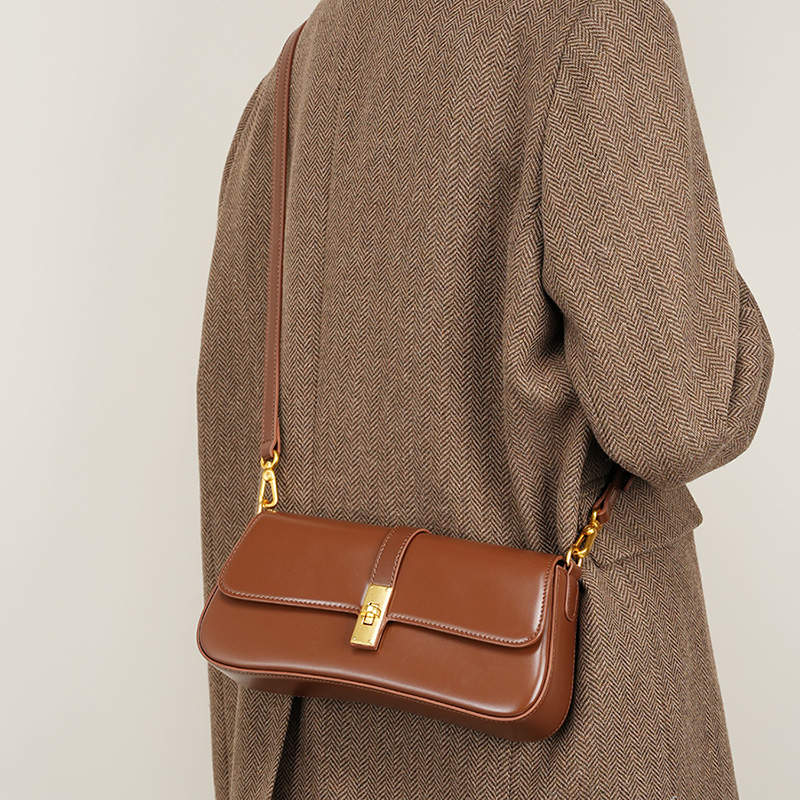 Classic Brown Leather Shoulder Bag
