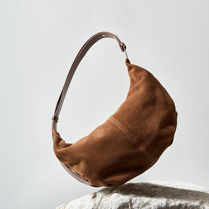 Brown Suede Shoulder Bag