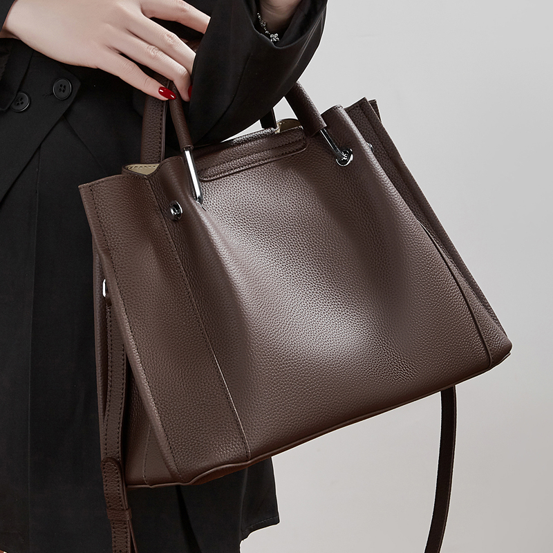 Elegant Brown Leather Tote