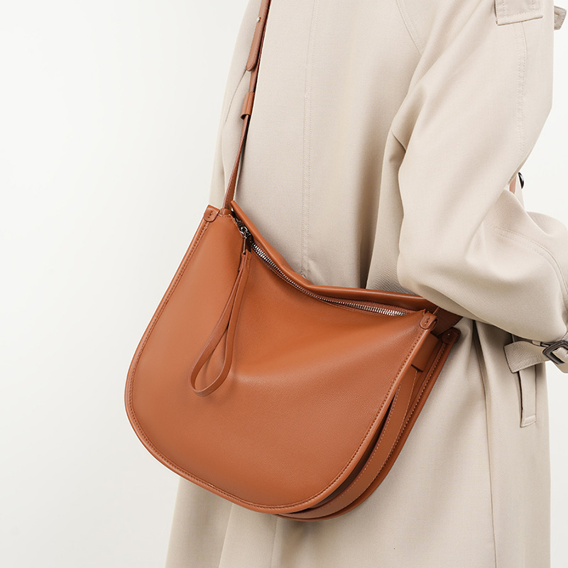 Classic Brown Leather Shoulder Bag