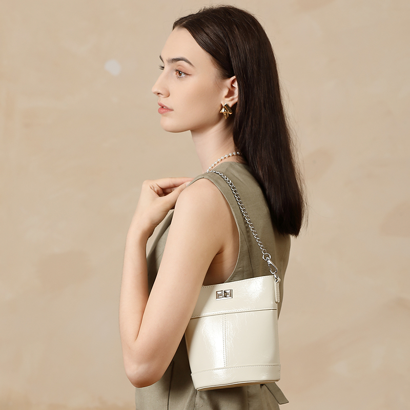 Chic Cream Bucket Bag
