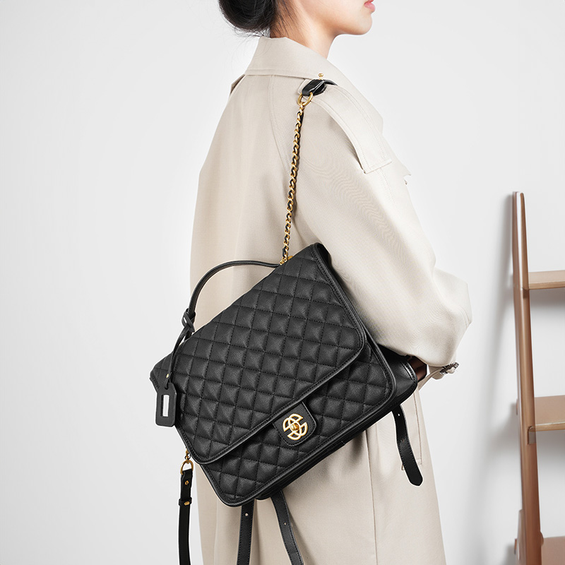 Elegant Quilted Black Handbag