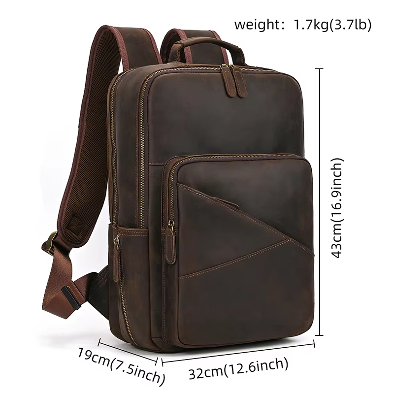 Vintage Leather Laptop Backpack