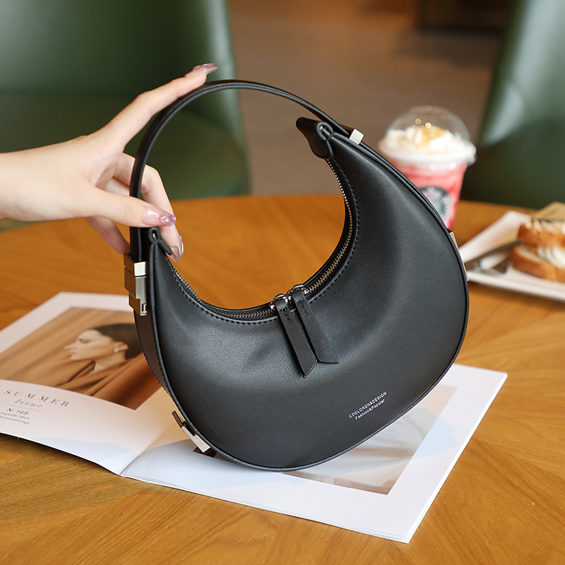 Black Crescent Shoulder Bag