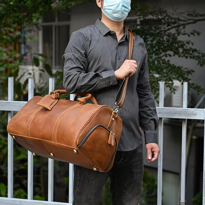 Vintage Leather Duffel Bag