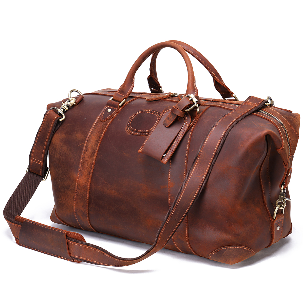 Leather Travel Duffel Bag