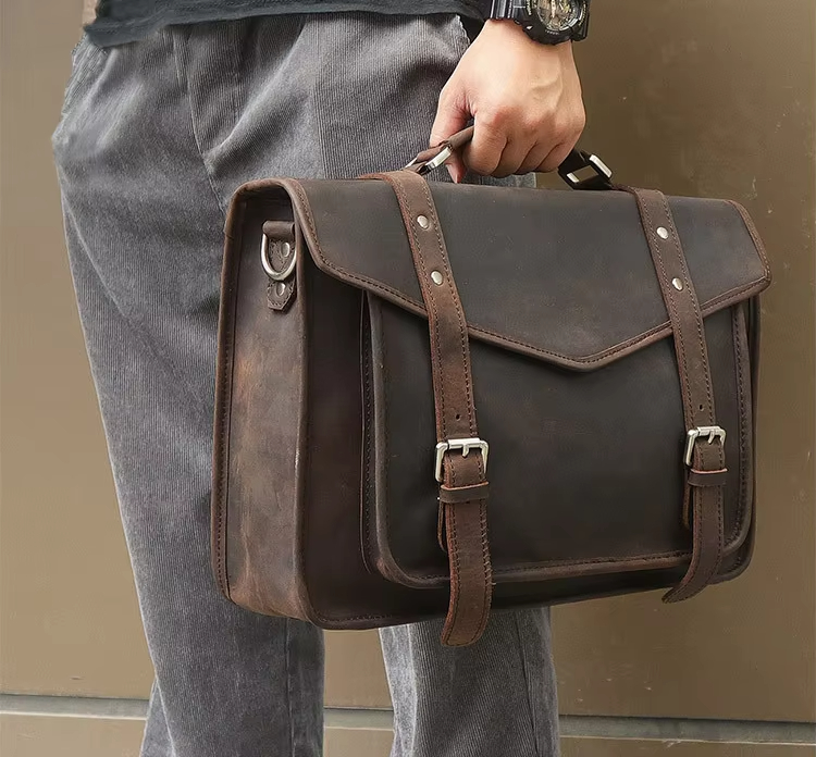 Vintage Leather Messenger Bag