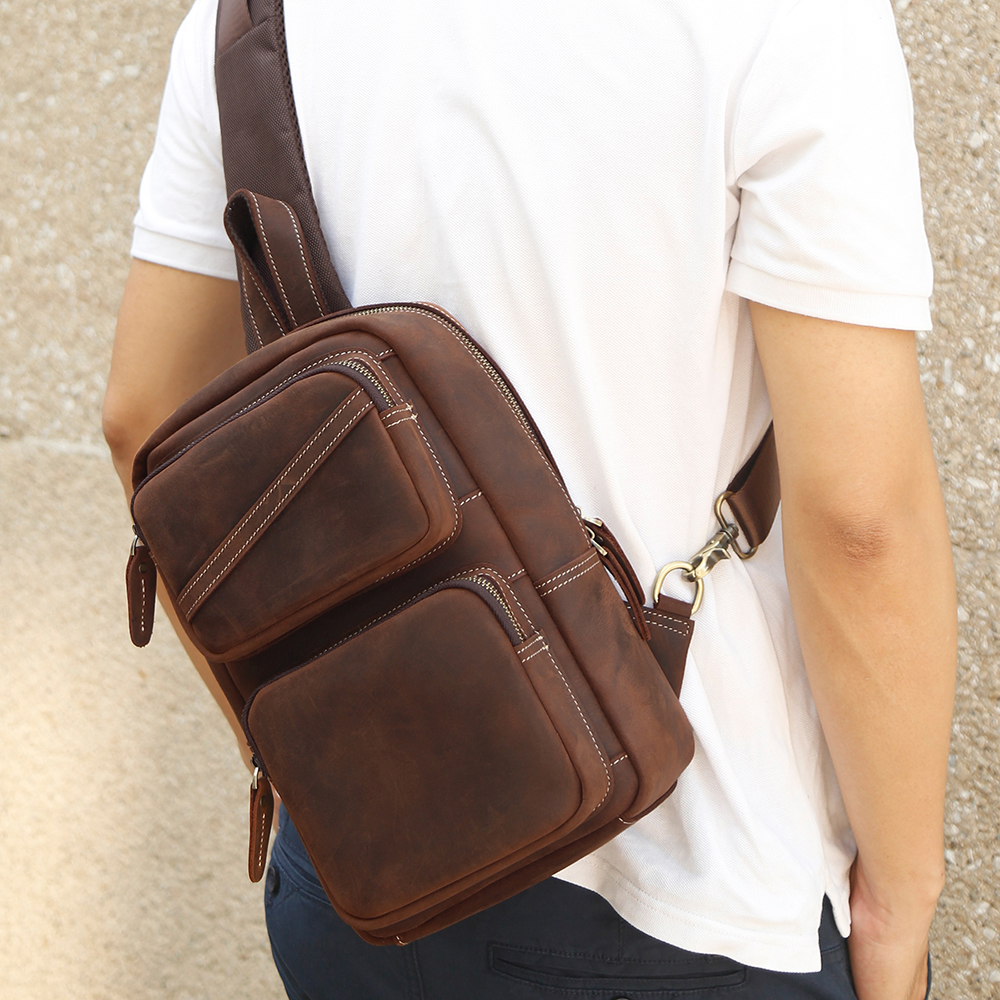 Leather Crossbody Sling Bag
