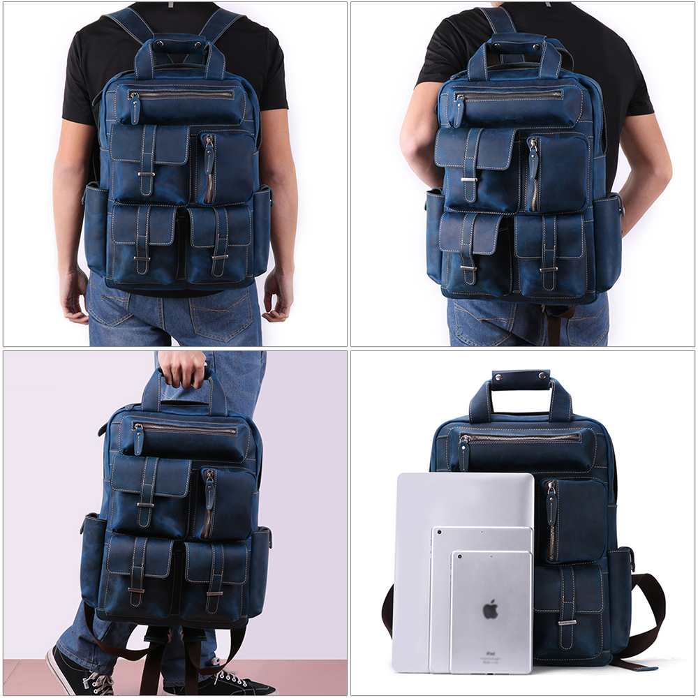 Vintage Brown Leather Backpack