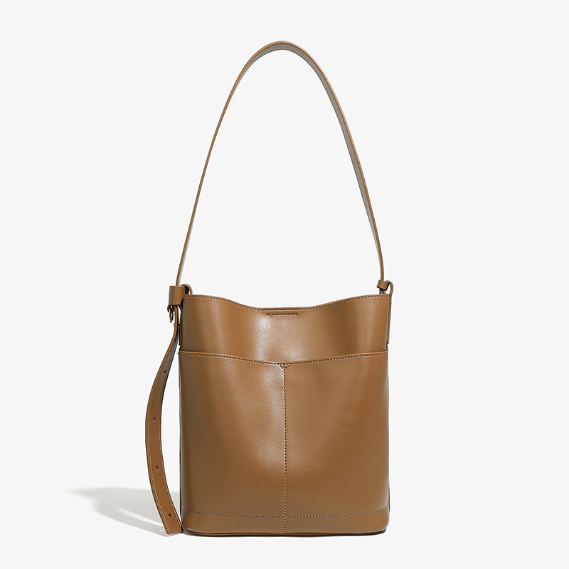 Tan Leather Bucket Bag