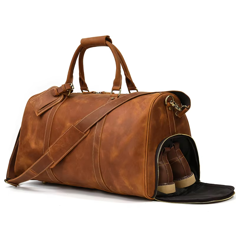 Leather Travel Duffel Bag