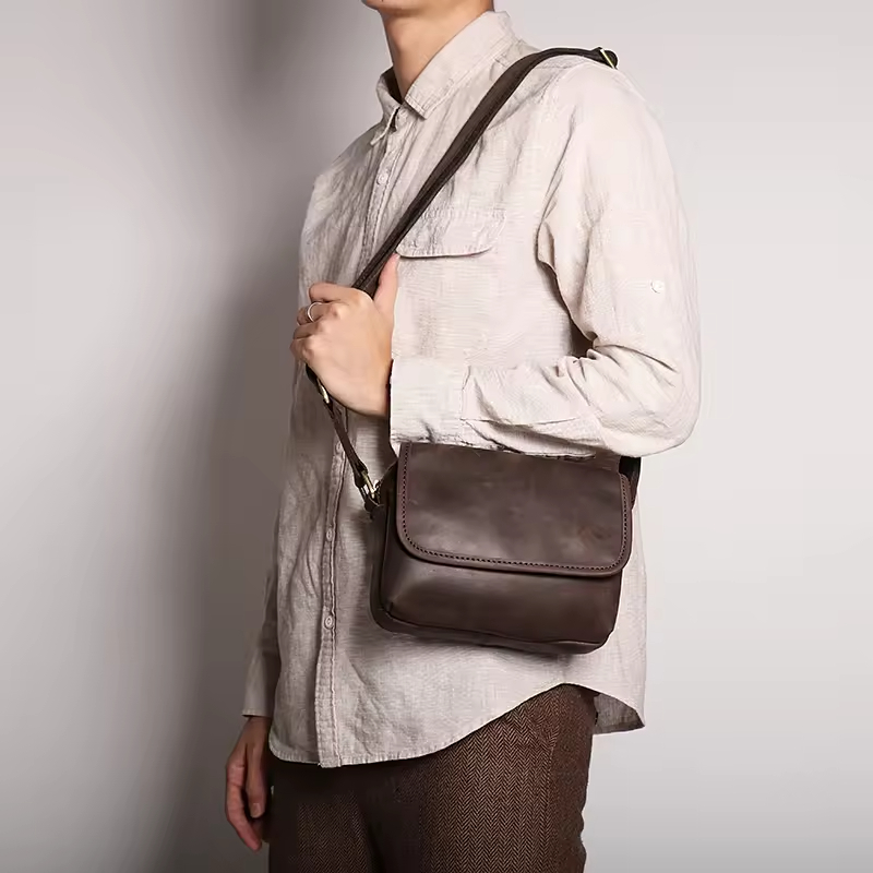Vintage Leather Messenger Bag
