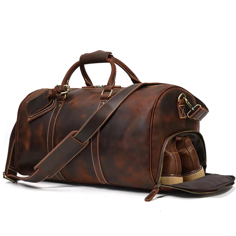 Vintage Leather Duffel Bag