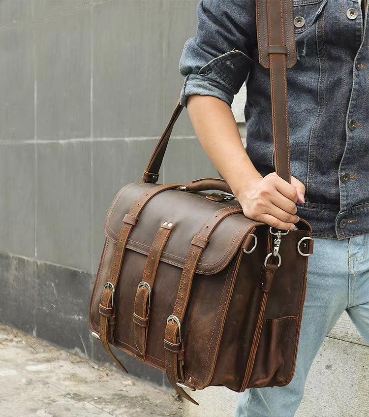 Vintage Leather Messenger Bag