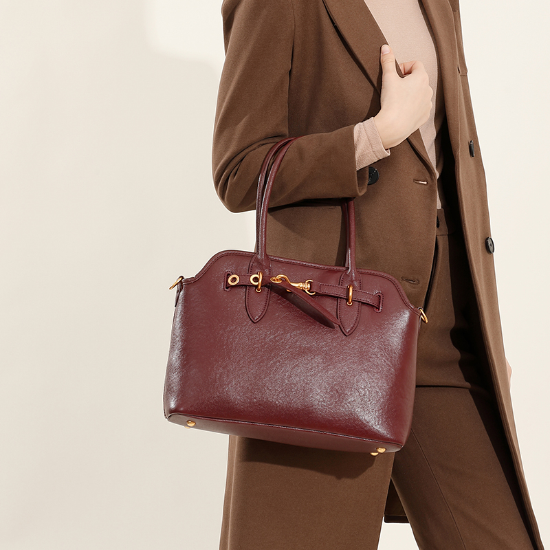 Elegant Burgundy Leather Tote