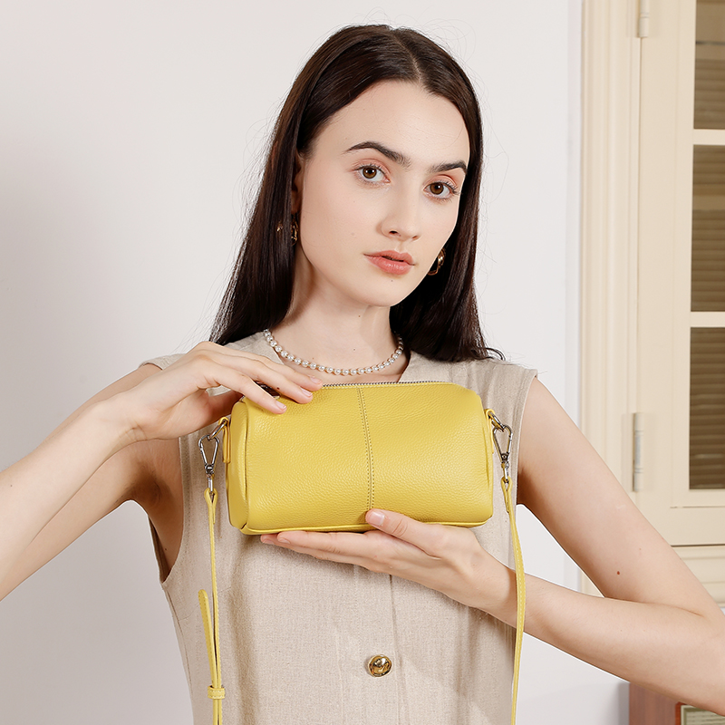 Yellow Leather Crossbody Bag