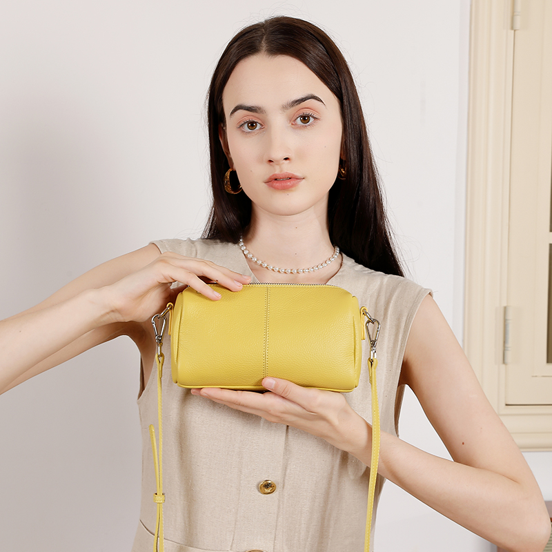 Yellow Leather Crossbody Bag