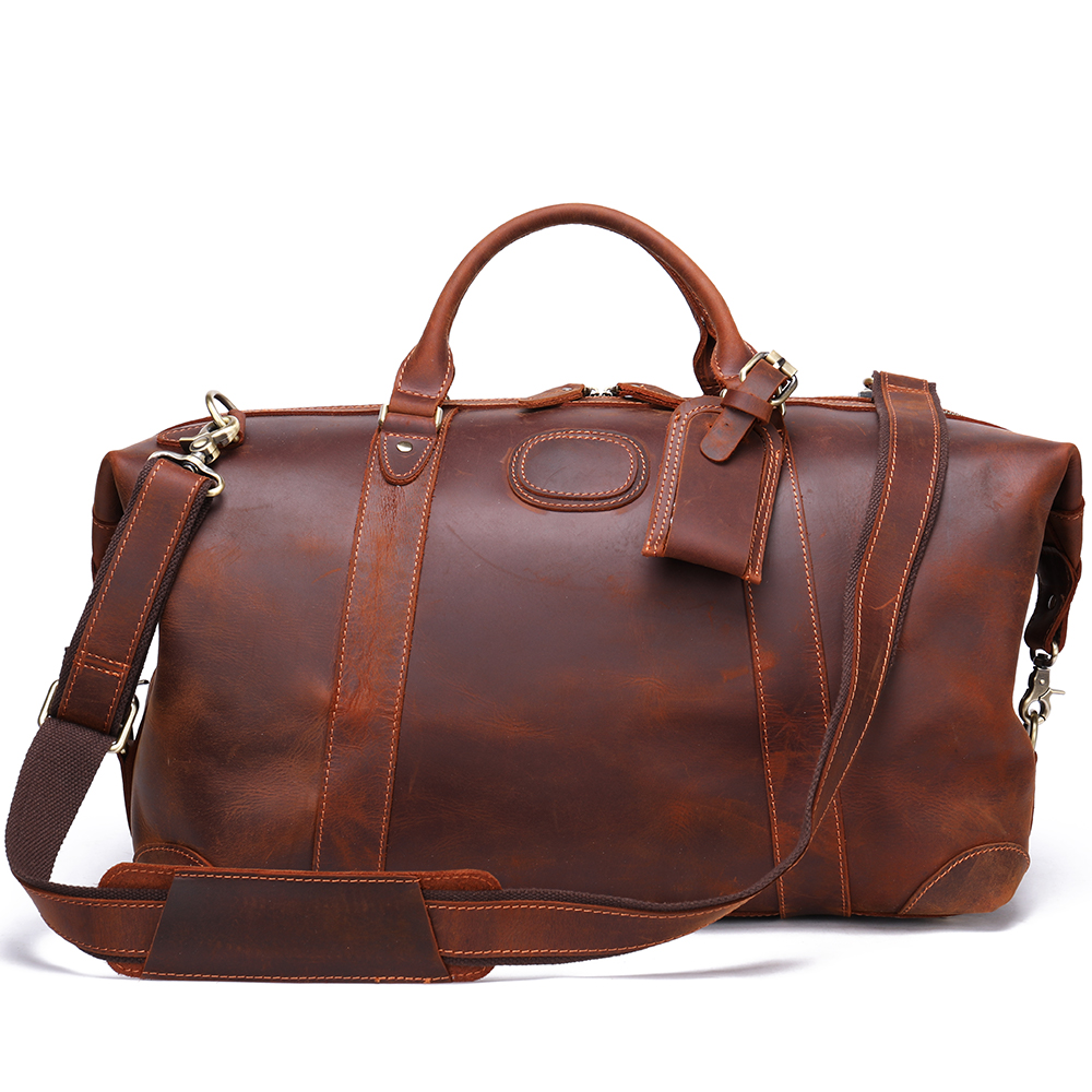 Leather Travel Duffel Bag