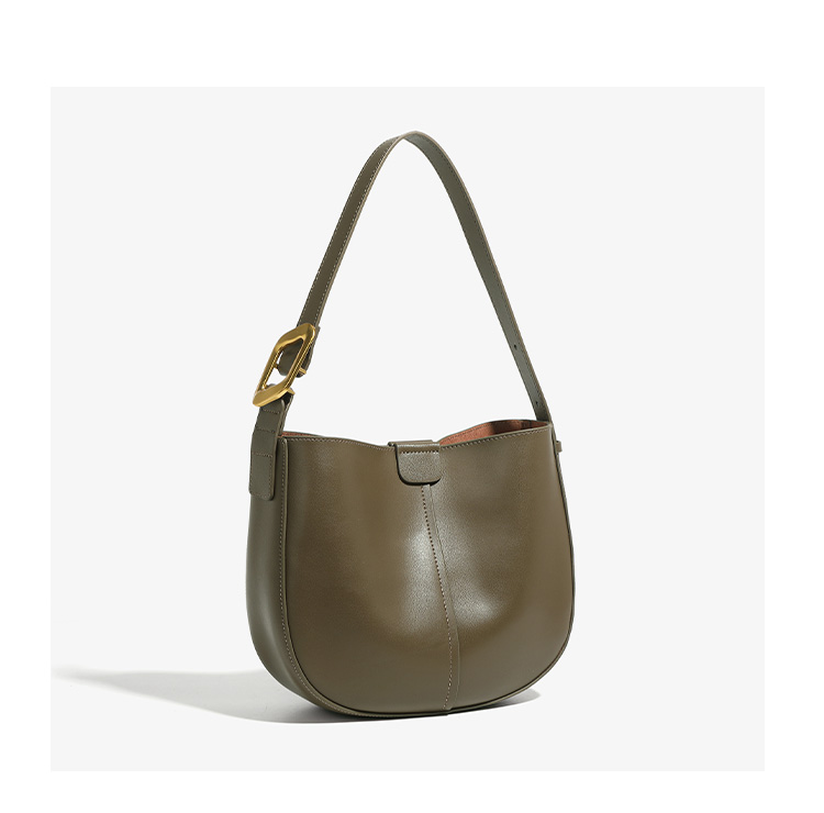 Olive Leather Shoulder Bag