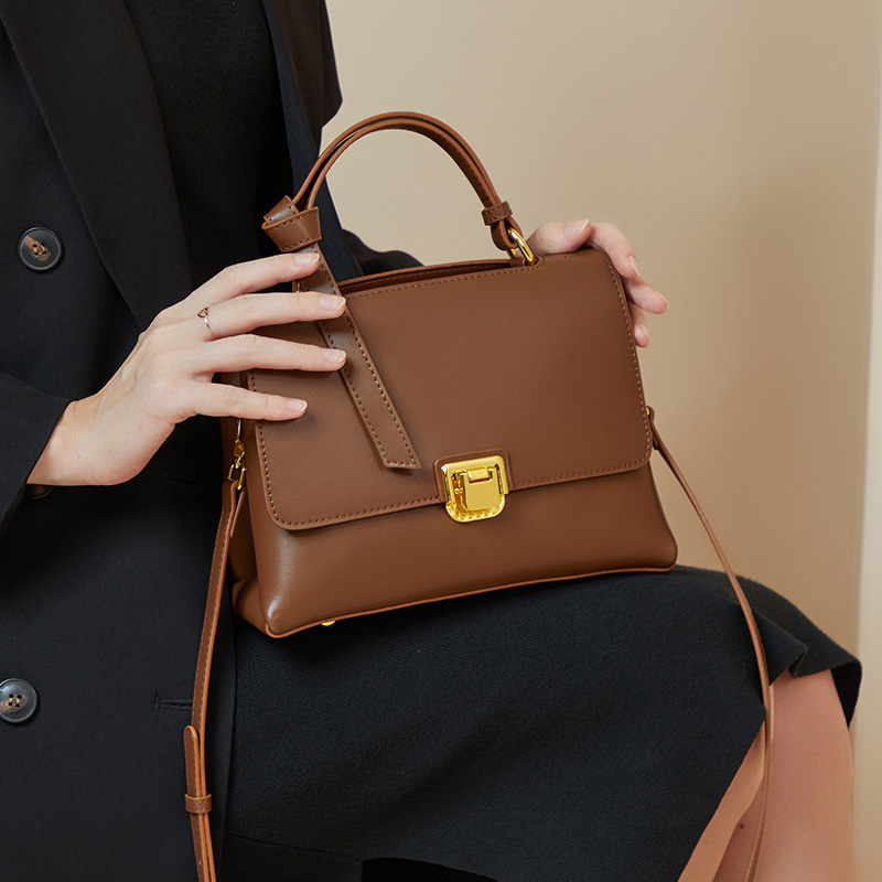 Classic Brown Leather Handbag