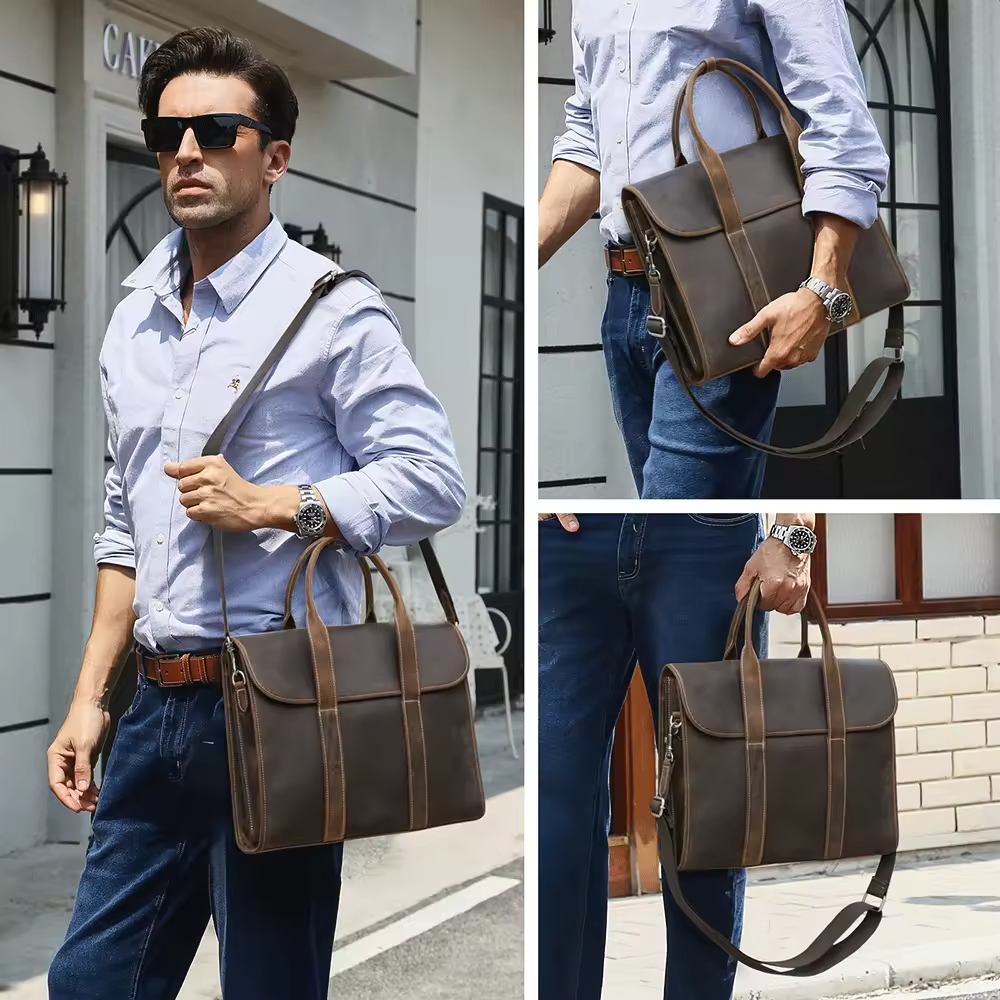 Vintage Leather Messenger Bag