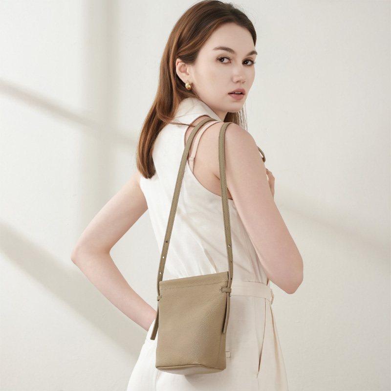 Minimalist Taupe Crossbody Bag