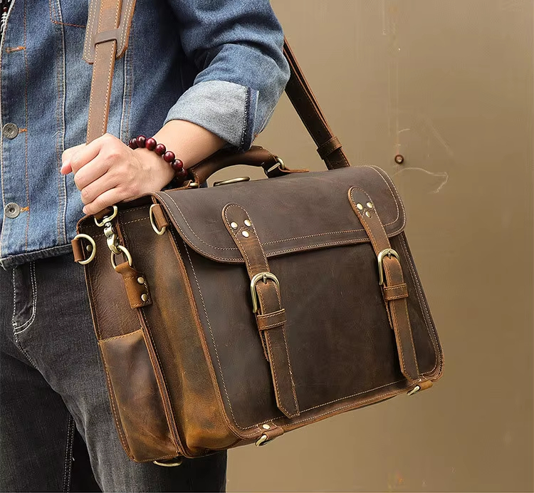 Vintage Leather Messenger Bag