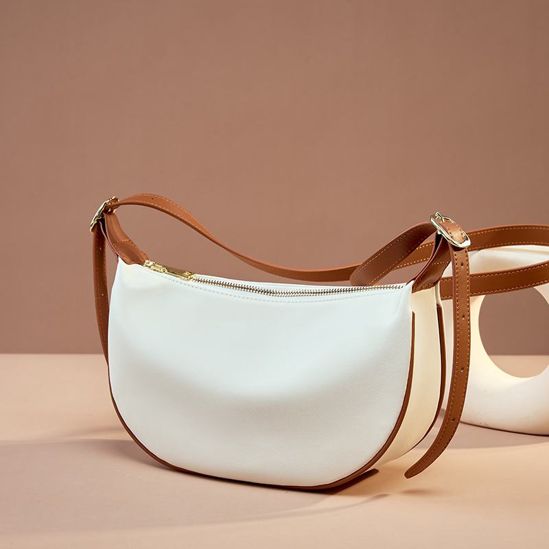 White Crescent Crossbody Bag