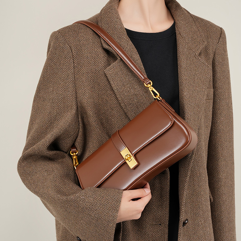 Classic Brown Leather Shoulder Bag