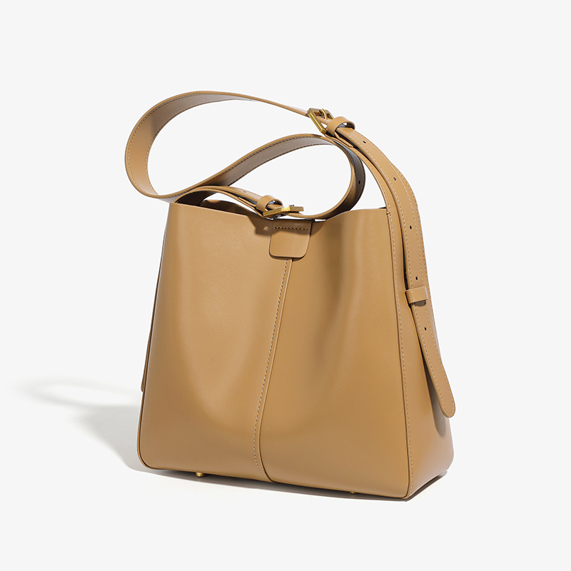 Tan Leather Bucket Bag