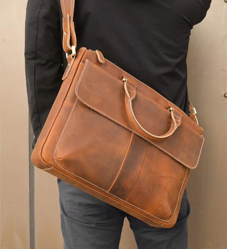 Vintage Leather Messenger Bag