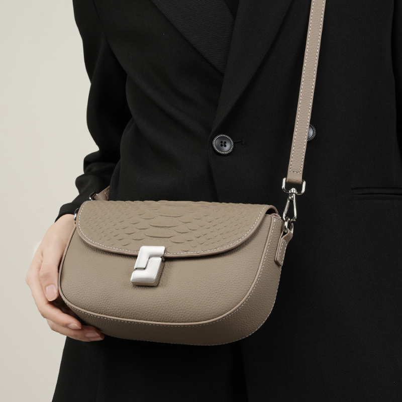 Textured Leather Crossbody Bag