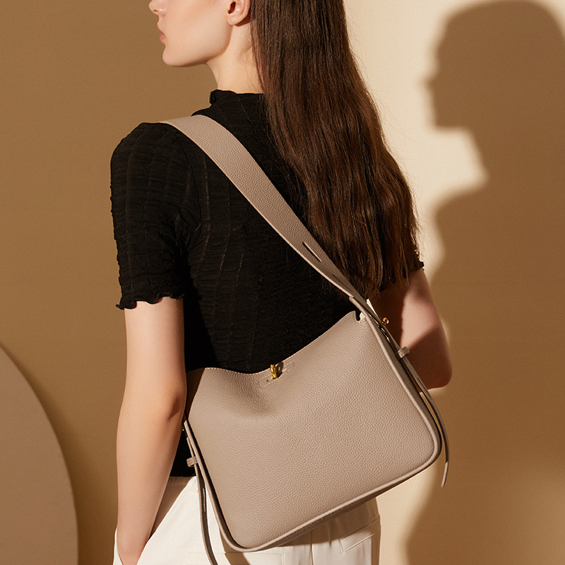 Minimalist Taupe Shoulder Bag