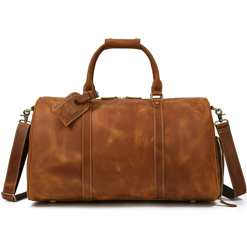 Leather Travel Duffel Bag