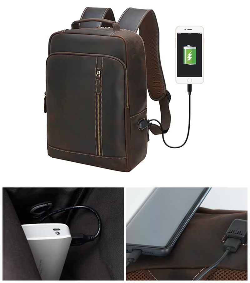 Vintage Leather Laptop Backpack