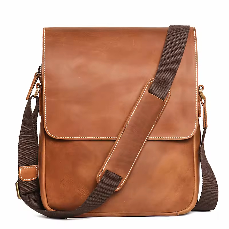 Classic Leather Messenger Bag