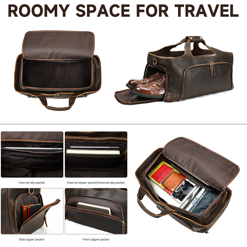 Vintage Leather Duffel Bag