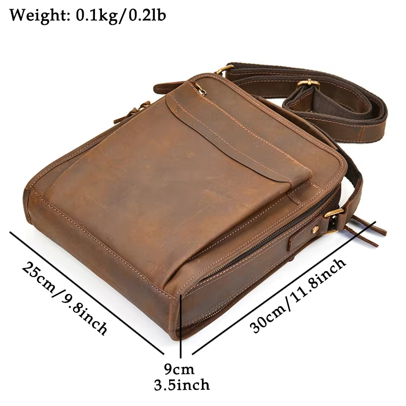 Vintage Leather Messenger Bag