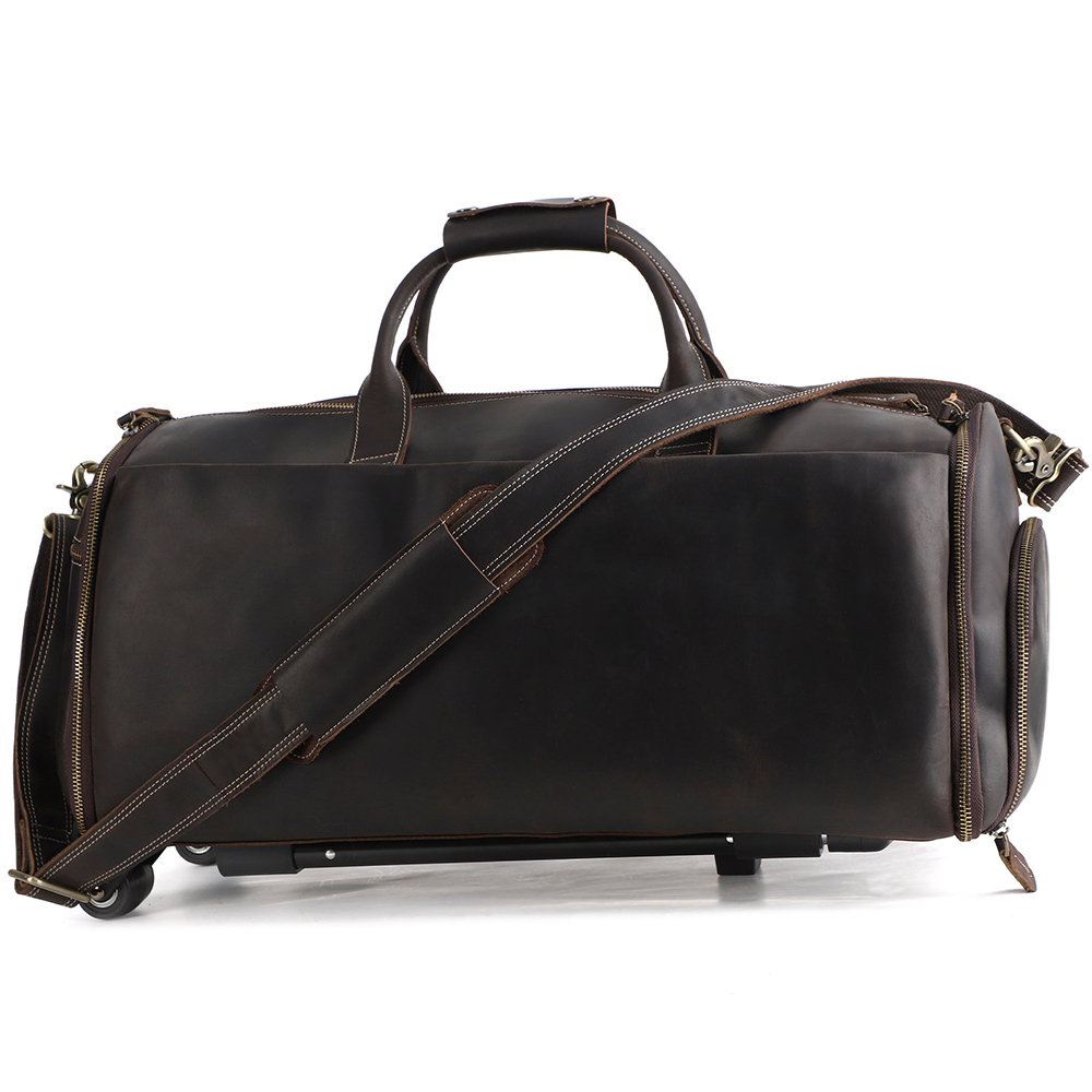 Leather Rolling Duffel Bag