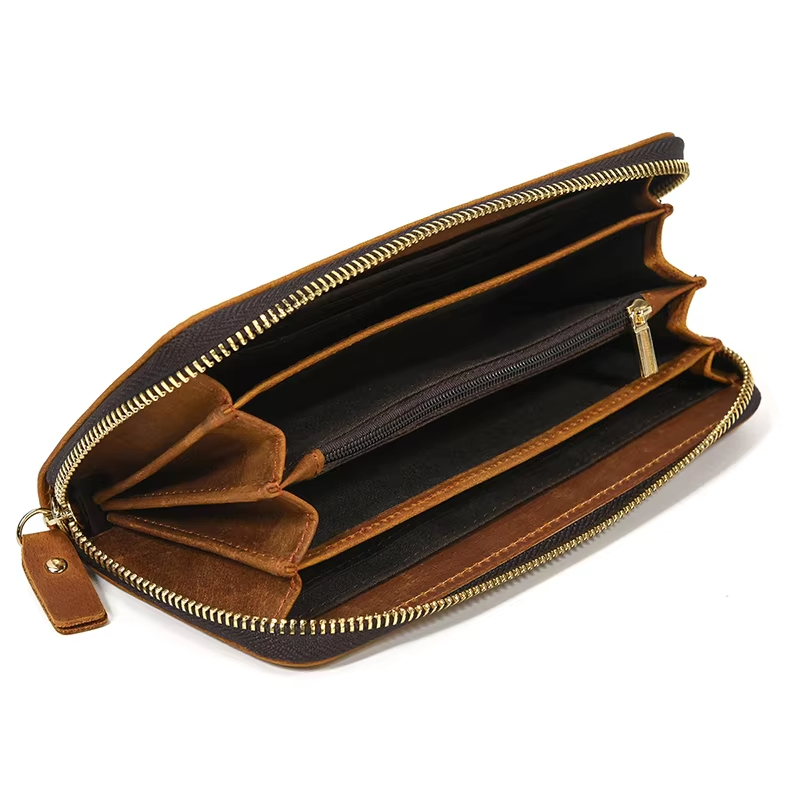 Leather Zip Around Wallet