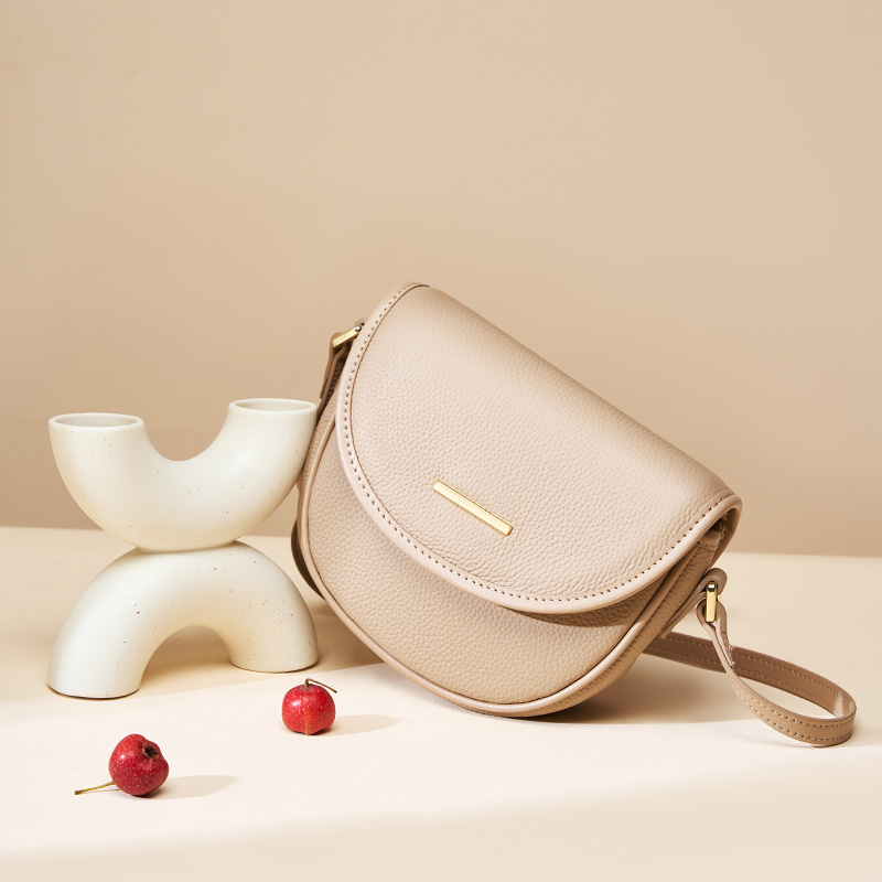 Cream Leather Crossbody Bag