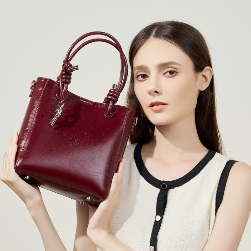 Elegant Burgundy Leather Tote