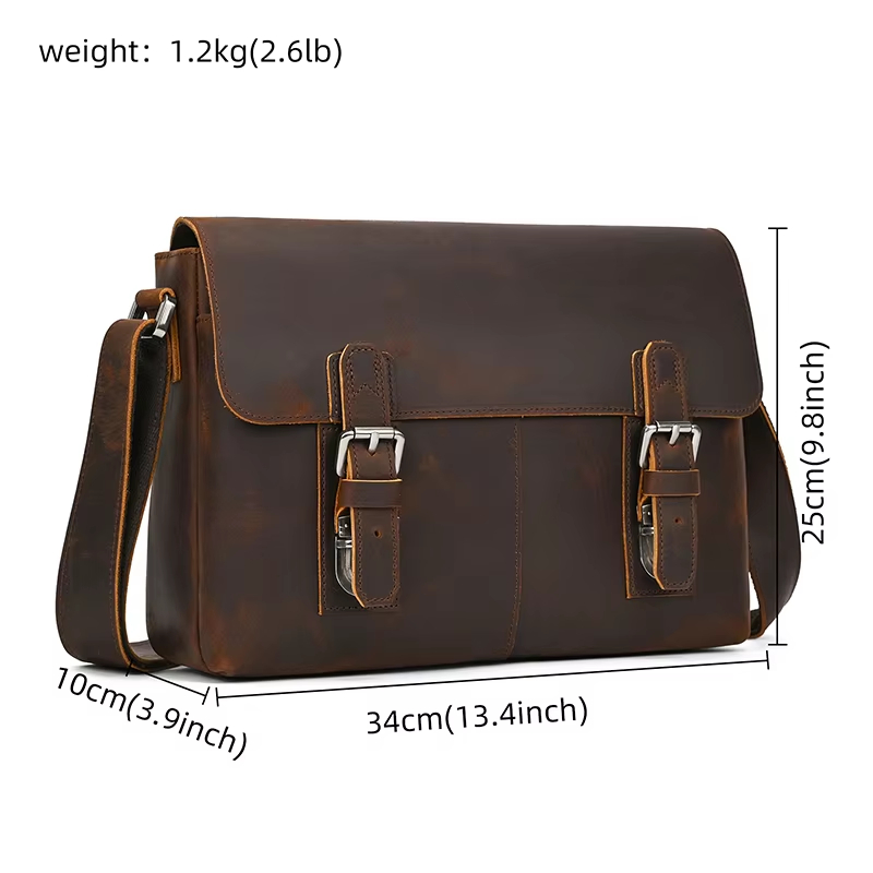 Vintage Leather Messenger Bag