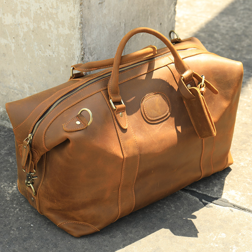 Leather Travel Duffel Bag