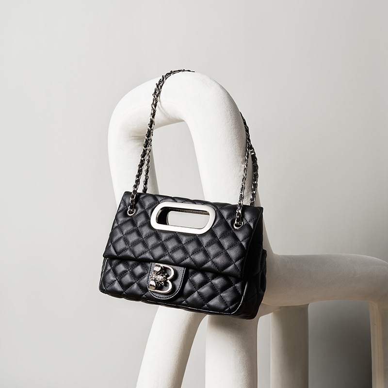 Quilted Leather Chain Handbag