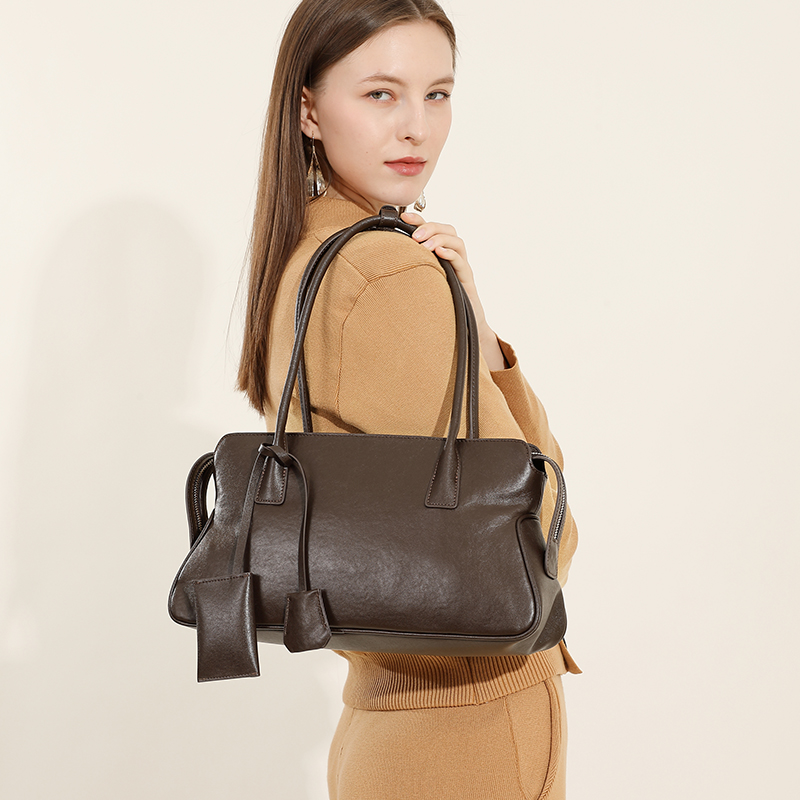 Classic Brown Leather Tote